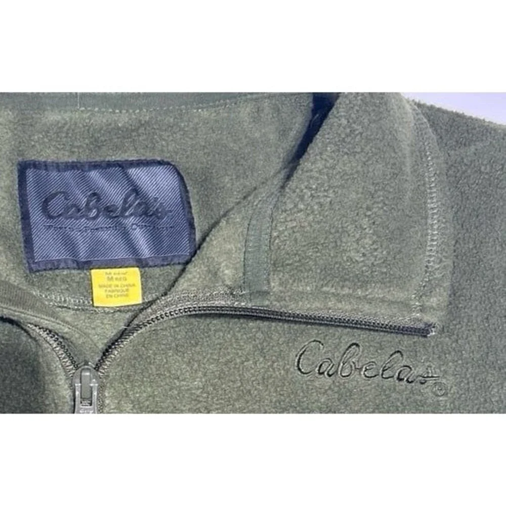 Cabela’s Men's Medium Olive Green Fleece Full-Zip Vest